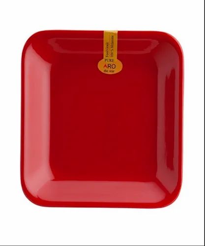 Aro Melamine Square Snack Plate, For Home, Size: 6.5"