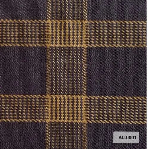Urban Check Poly Viscose Suiting Fabric, Saddle Brown