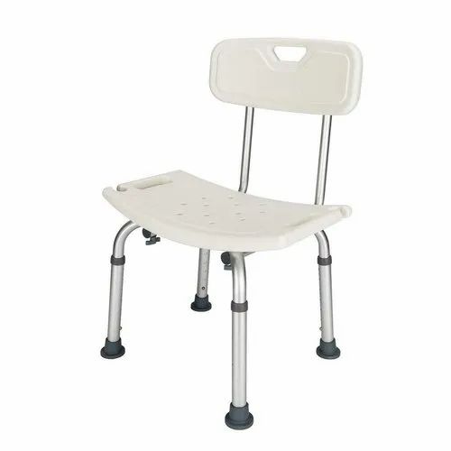 White Pastic,Aluminum KANGAROO Shower Chair With Back Rest