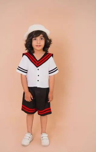 Girl Sailor Collar Shirt & Shorts Kids Dress