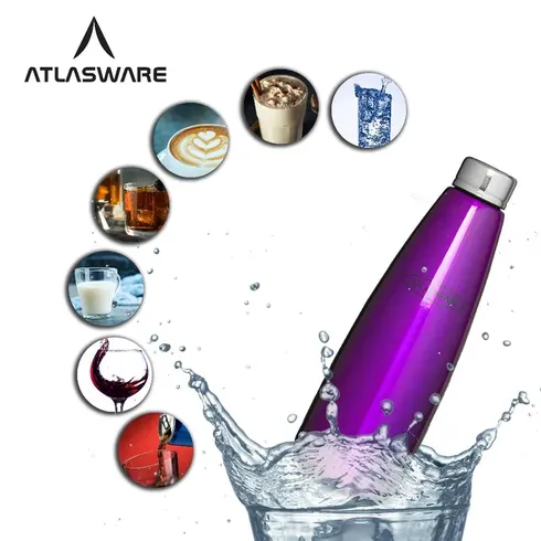 Stainless Steel Atlasware Fridge Bottle 500ML (Purple), Size: 20, Capacity: 500 Ml