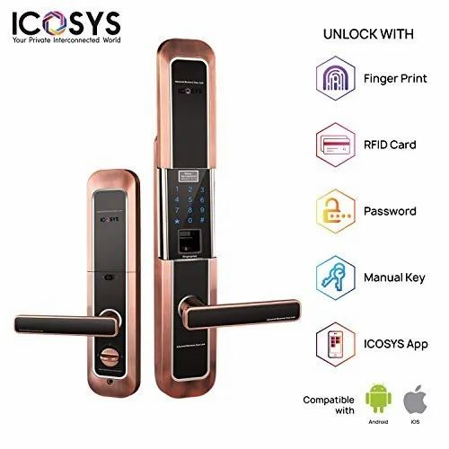 Icosys Main Door Smart Door Lock,  Finish Type: Grey