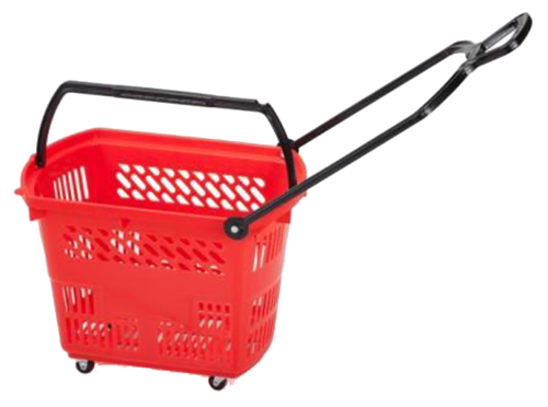 Plastic Luggage Trolley Shopping Trolley - Basket Type With 25KG Capacity, 30L