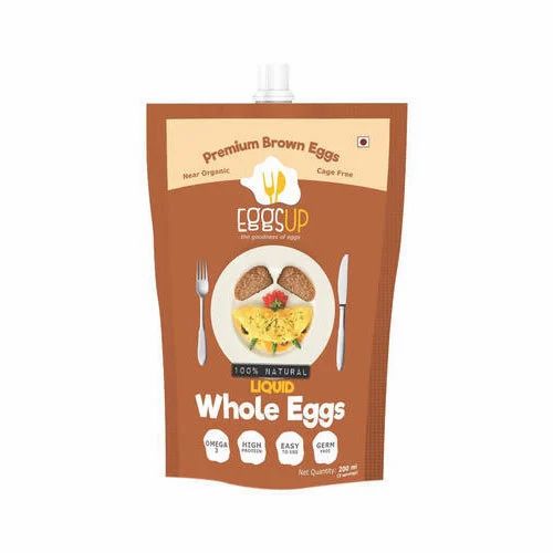 Delicious Brown Liquid Whole Eggs, Packaging Type: Pouch, for Household