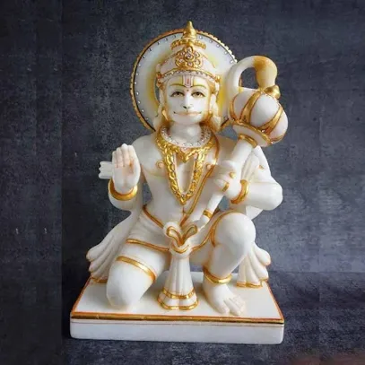 Marble Hanuman Sitting by Satgurus