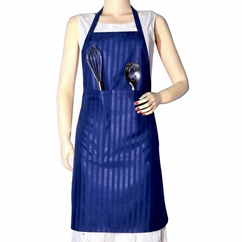 Cotton Blue kitchen apron, Size: Free Size