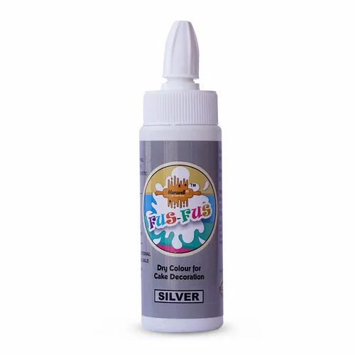 Marswell99 Fus Fus Dry Spray Silver Colour Edible Colour Ideal For Cake Decoration 25 G