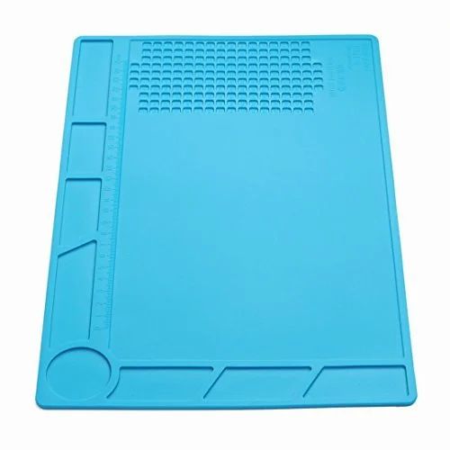 Blue Soldering Mat, Insulation Silicone Mat Anti Static for Soldering 4mm