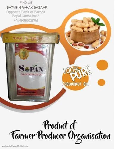 Sopan Pure Filtered Groundnut Oil, 15 kg