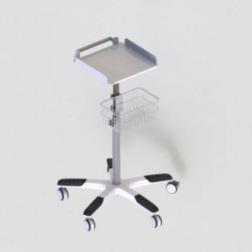 Silver Stainless Steel Monitor Trolley