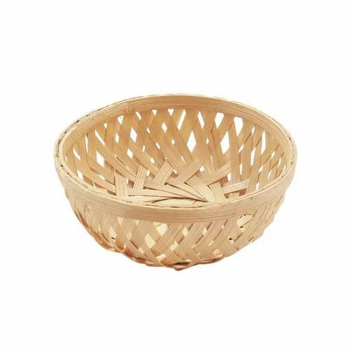 Mini Round Bamboo Basket - Natural Bamboo