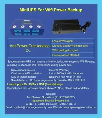 Home Or Office Mini Ups For Wifi Router, For Residential, Li-ion