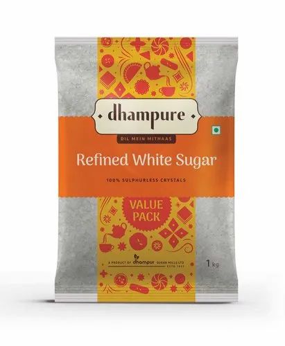 Dhampure Refined White Sugar, Pack Type: Packet, 100% Sulphurless Crystals