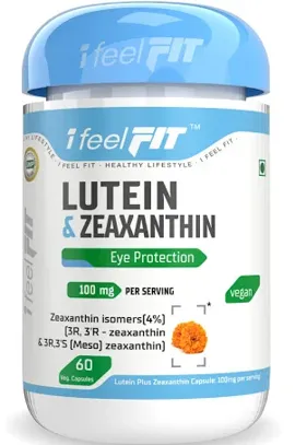 ifeelFIT Natural Lutein and Zeaxanthin - Eye Protection - 100mg - 60 Veg. Capsules