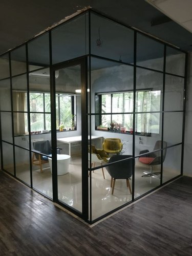 10mm Grid Profile Glass Partition, For Office
