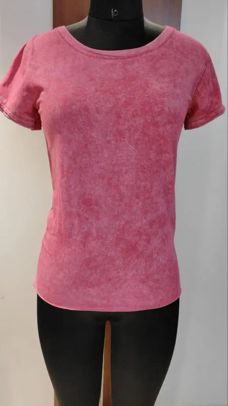 Women Ladies Pink Round Neck T Shirt, Half Sleeves, Plain