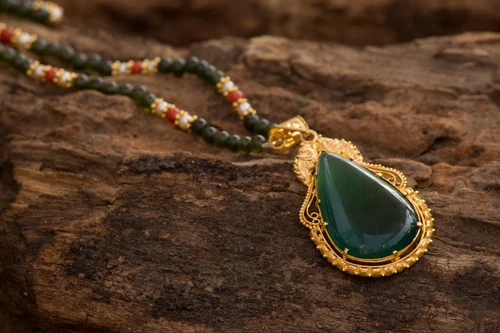 Green And Golden Green Ruby Necklace