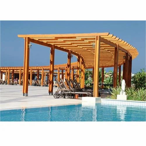 Pine And Larch Wood Wooden Pergola, For Garden