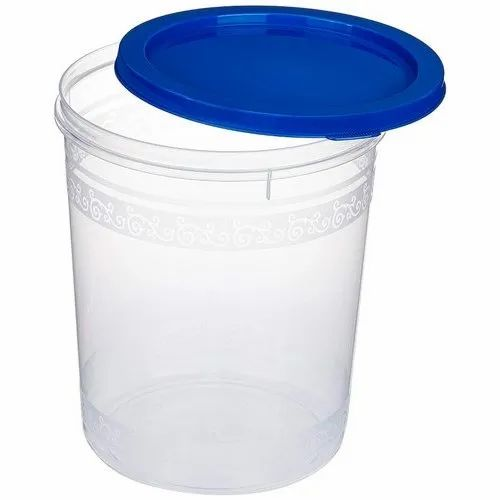 Transparent Rectangular PP Round Container, Size: 21.8cmX26cm, Capacity: 3 Kg