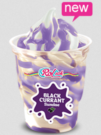 Rollick black currant ice cream glass
