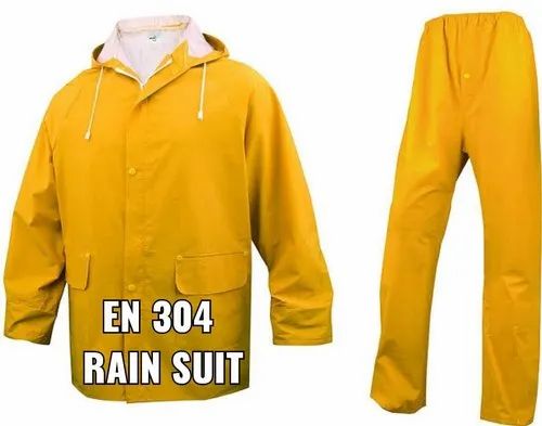 PVC Yellow EN 304 Rain Suit, Size: Free Size