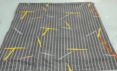 Stripes Grey Printed Polyester Fabric