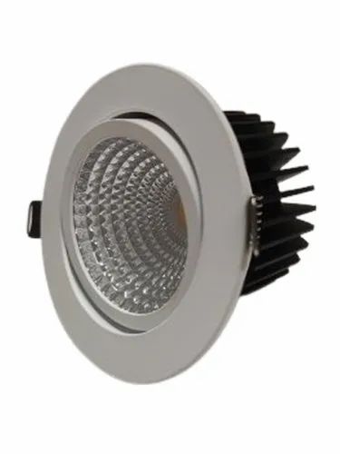 Round Aluminium 15W LED Adjustable COB Downlight, For Home