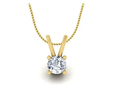 Velvetcase Yellow Gold And Cubic Zirconia Pendant For Women