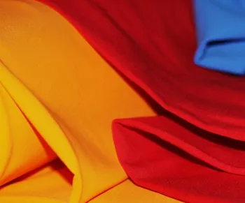 Golden Red And Blue Plain Polyester Lycra Solid Fabric