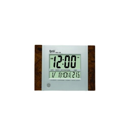 White and Brown Plastic Oreva ODC -130 Digital Clock, Size/Dimension: 290 Mm X 190 Mm X 25 Mm