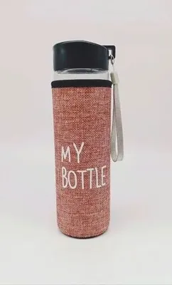 Loop Handle Print Water Bottle With Jute Cover, For Office