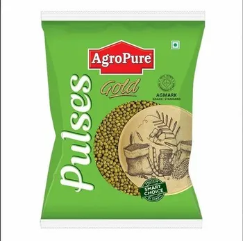 Agropure 1 kg Whole Green Moong, Packaging Type: Packets