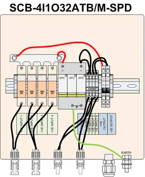 Solar Array Junction Box 4 in 1 Out Without DC Dis- Connector