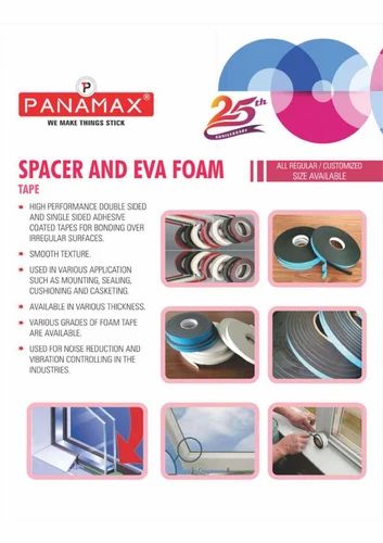 Brand: PANAMAX Backing Material: 3MMX12MMX10MT Black Double Sided EVA Foam Tape