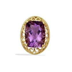 Gold Amethyst Pendant with Filigree Work