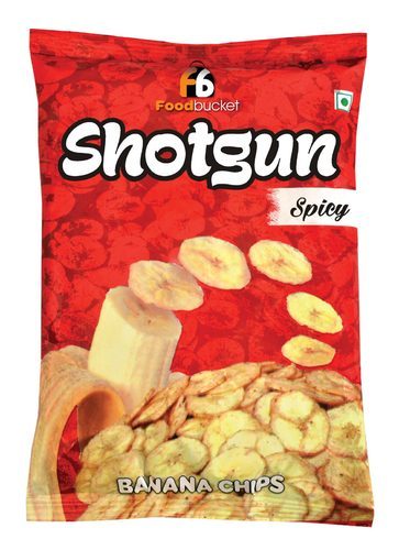 Shotgun Banana Chips Spicy Flavor, Pack Size: 30 Gms