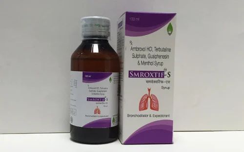 Smroxtif-S Ambroxol HCL, Terbutaline Sulphate, Guaiphenesin and Menthol Syrup, Packaging Size: 100 mL