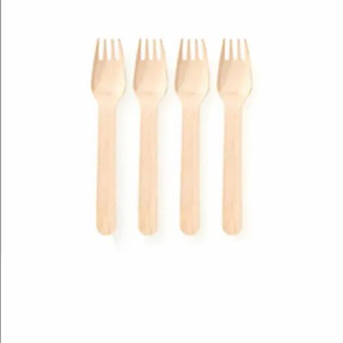 Brown Wooden Fork, Size: 140mm