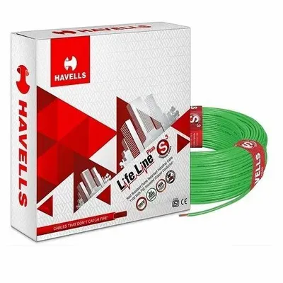 Wire Material: Copper Havells Life Line Plus S3 HRFR Cable, Roll Length: 90 m, Wire Size: 1 sqmm