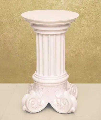 Cylinder Polished White FRP Pedestal Pillar, For Wedding