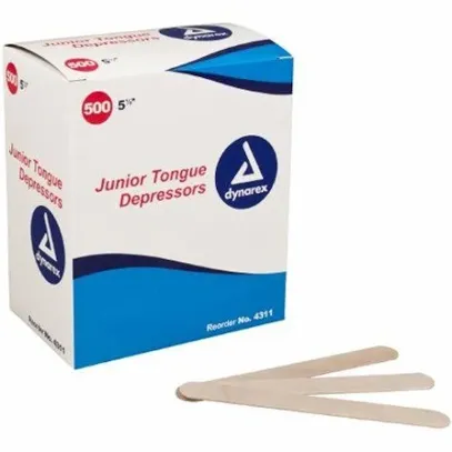 Dynarex 5 1/2 Inches Tongue Depressor Non Sterile Junior 500 Ea