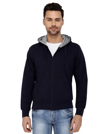 Full Sleeves Classic Zipper Hoodie - Revered Fleece, Size: XS-4XL, Handwash