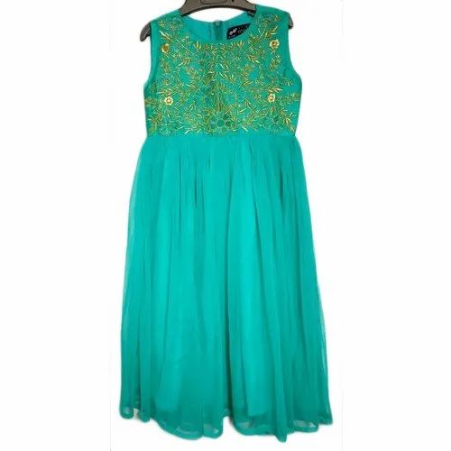 Georgette Kids Embroidery Gown