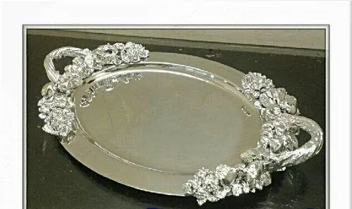 Teeschi Trousseau Silver Fancy Stainless Steel Dinner Plate