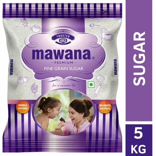 White Refined 5kg Mawana Premium Fine Grain Sugar, Crystal