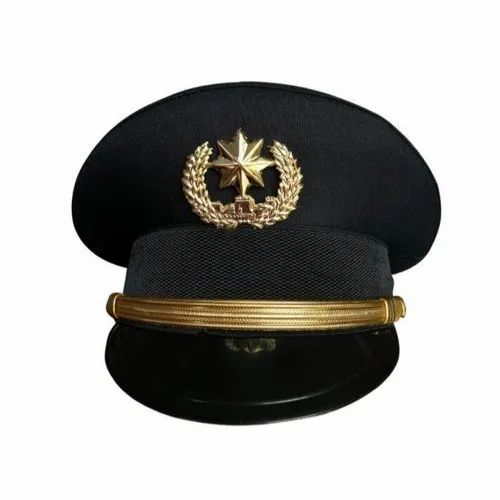 Cotton Black Security Guard Caps