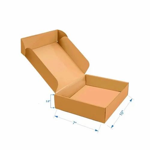 Rectangle Brown Corrugated Paper Packaging Box, Box Capacity: 1-5 Kg, Size: 10 X 7 X 3 Inch