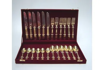 Gold Cutlery Set, 24 Piece Set