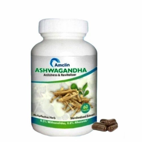 Ashwagandha Extract Capsule, Packaging Type: Plastic Bottle