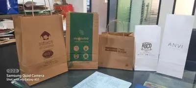 Brown / White Custom Printed Kraft Paper Bags, 1 kg, Capacity: 1kg